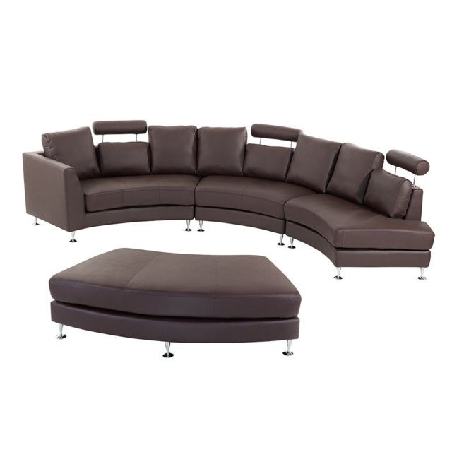 Canapés Canapé d'angle - canapé en cuir brun - sofa ROTUNDE