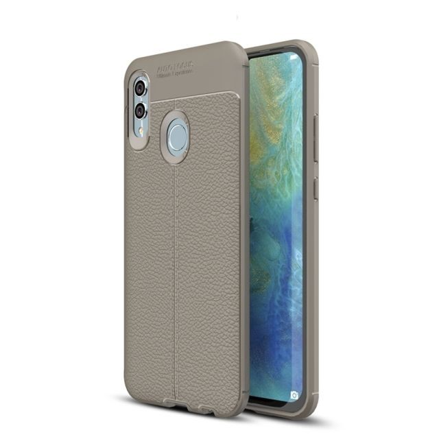Wewoo - Coque antichoc TPU Litchi Texture pour HuHonor 10 Lite / P Smart 2019 (Gris) Wewoo  - Coque, étui smartphone
