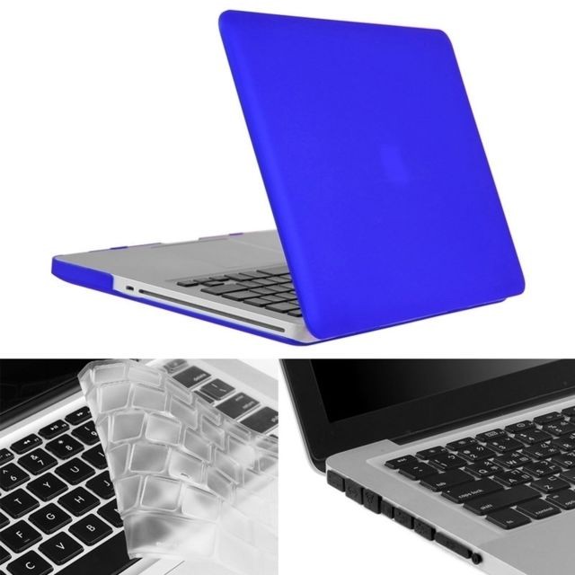 Wewoo - Housse Étui bleu foncé pour Macbook Pro 15,4 pouces 3 en 1 Coque de protection en plastique dur givré avec clavier de et prise de poussière de port Wewoo - Wewoo