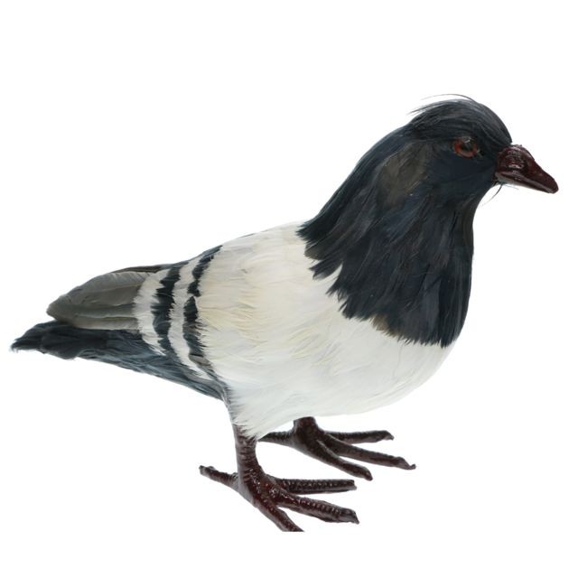 marque generique - artificiel à plumes pigeon oiseau yard figurine décor oiseau # 2 gris debout marque generique  - Petite déco d'exterieur