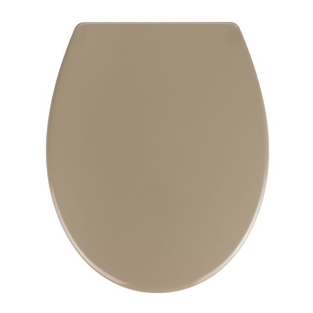 Wenko - Abattant WC Easy-Close - Abaissement automatique - Duroplast - Taupe - Abattant  WC Standard