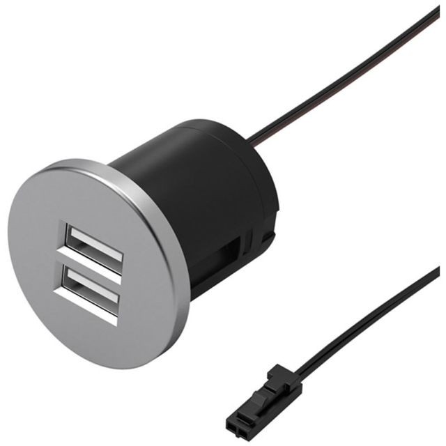 Câble USB Halemeier Prise usb - Version : 2 prises USB -  :  - Décor : Aluminium - Type d'éclairage : - - Câble de liaison : 1800 mm - Alimentation : 12 V DC - Pour : Alimentation téléphone, tablette - Diamètre : 37 mm
