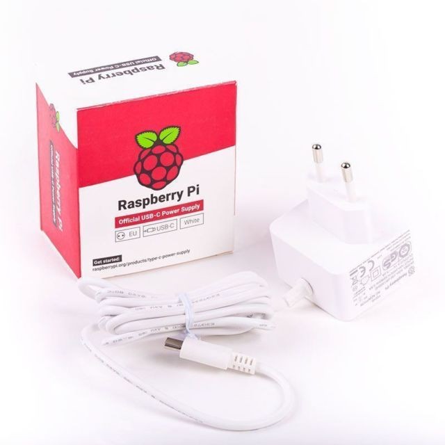 Raspberry Pi - Alimentation Officielle Blanche 15.3W USB-C pour Raspberry Pi 4 - Raspberry - Raspberry Pi