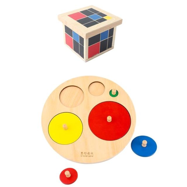Jeux d'éveil marque generique Blocs géométrie puzzle en bois cube trinomial