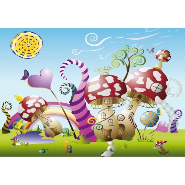 Bebe Gavroche - Mushrooms, photo murale, 360x255 cm, 4 parts Bebe Gavroche  - Affiches, posters Bebe Gavroche