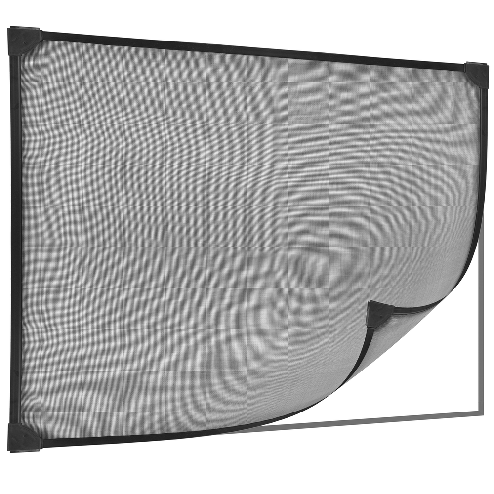 Moustiquaire Fenêtre Primematik Moustiquaire pour fenêtre max 100 x 120 cm magnétique noir PVC souple