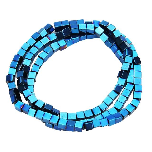 marque generique - 1 brin de hématite carré en vrac perles pour bracelets collier bleu marque generique  - Jeux & Jouets