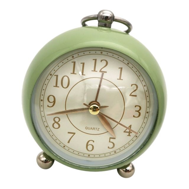marque generique - Horloge de table silencieuse à quartz avec réveil à la table de nuit, vert clair marque generique  - Horloge verte