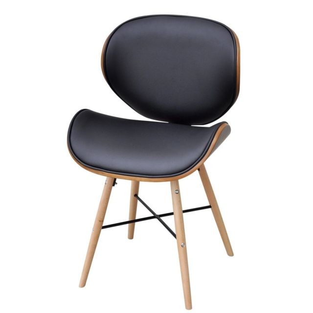Helloshop26 2 chaises de salon salle à manger entrée sans accoudoirs avec cadre en bois cintré top designe moderne 1902049