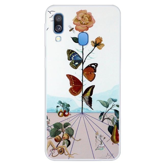 marque generique - Coque en TPU impression de motifs souple papillon et fleurs pour votre Samsung Galaxy A40 marque generique  - Coque Galaxy S6 Coque, étui smartphone