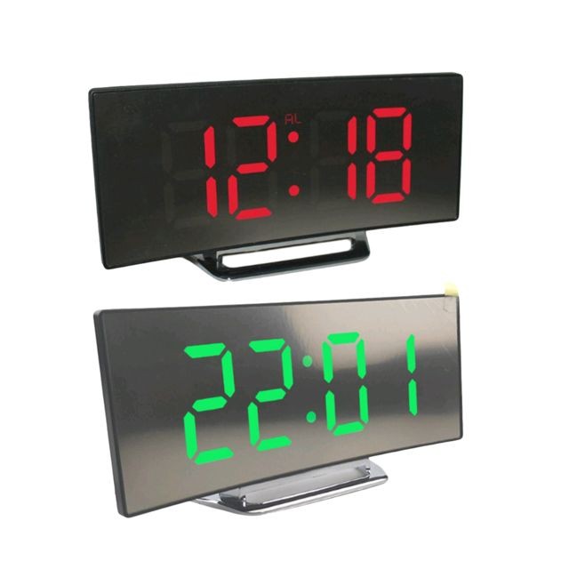 marque generique - 2 Pcs Moderne Numérique LED Horloge Réveil Snooze USB / AAA Numérique LED Horloge - réveil lumineux Réveil