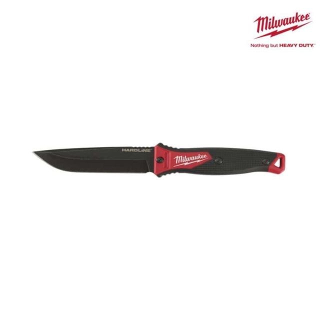 Outils de coupe Milwaukee Couteau Hardline MILWAUKEE - lame fixe AUS-8 de 125 mm 4932464830