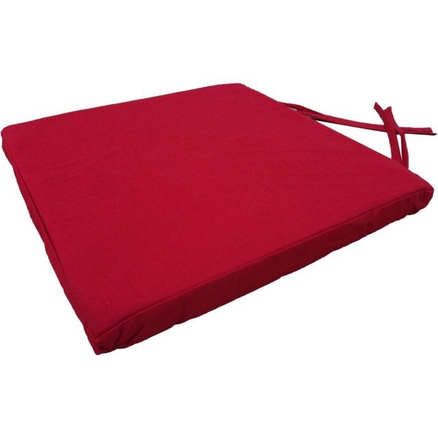 Jardindeco Galette de chaise en coton 40 cm rouge.