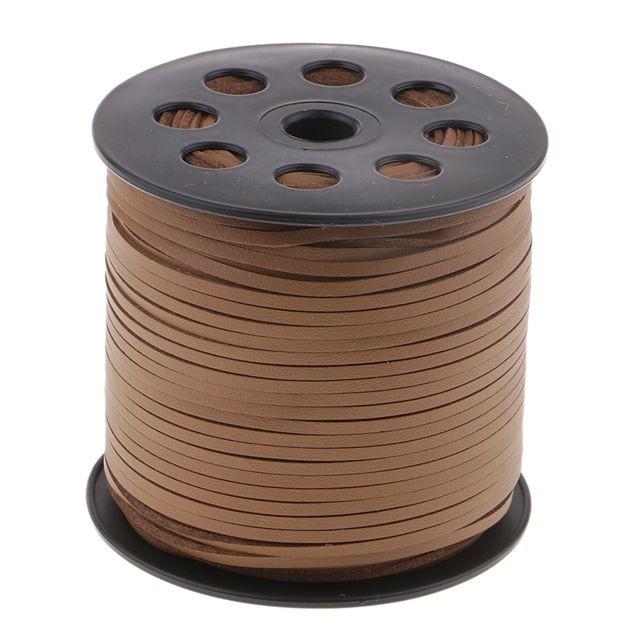 marque generique - Corde en cuir PU de 100 verges de corde en corde plate 2.6mm fil brun clair marque generique  - Soin du linge