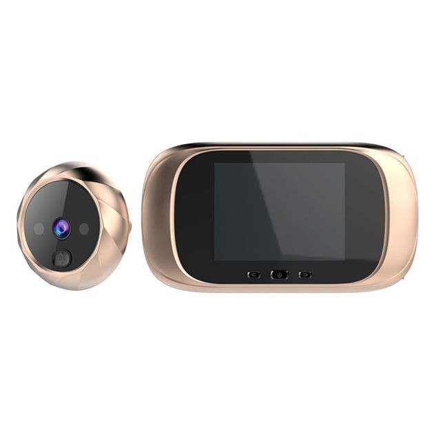 marque generique - 2.8in écran Sans Fil Sonnette LED Judas Boucle Caméra Enregistrement Or - Camera webcam