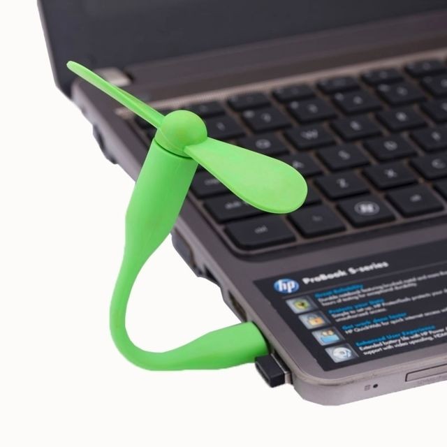 Wewoo - Ventilateur vert Flexible USB Mini Portable 2 USB Blade - Climatisation