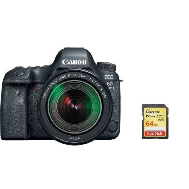 Canon - CANON EOS 6D II KIT EF 24-105mm F3.5-5.6 IS STM 64GB SD card - Reflex Numérique