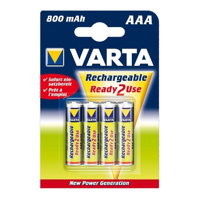 Varta - Lot de 4 piles alcaline type hr03 1.2 volts rechargeables - 56703101404 - VARTA Varta  - Pile alcaline rechargeable