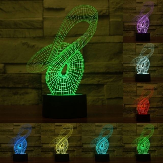 Wewoo - Lampe 3D Style abstrait 7 couleur décoloration créative visuelle stéréo 3D interrupteur tactile contrôle LED lumière de bureau de nuit ACH-557313 Wewoo  - Maison Multicolour