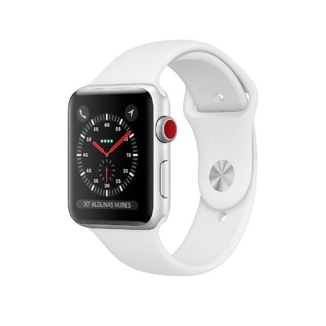 Apple - Apple Watch Series 3 GPS+Cellular Argent avec bracelet blanc 42 mm MTH12QL/A - Apple Watch Gps + cellular