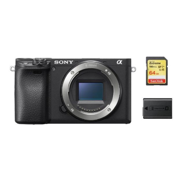 Sony - SONY A6400 Body Black + 64GB SD card + NP-FW50 Battery - Reflex Numérique