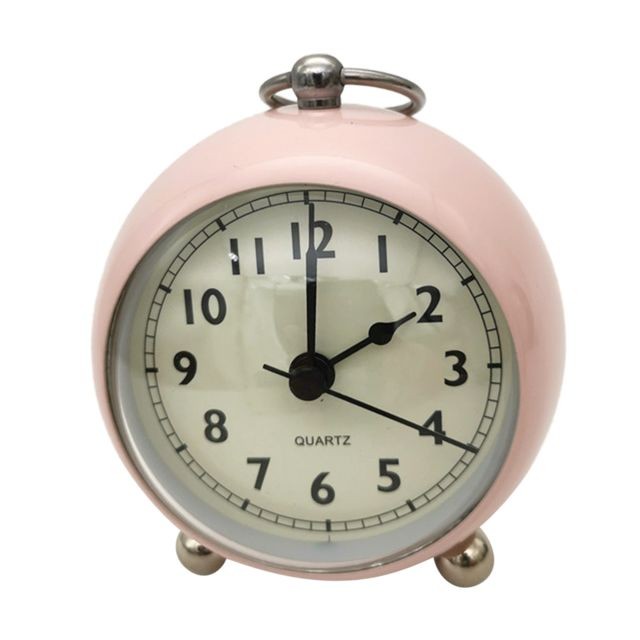 marque generique Horloge de table silencieuse à quartz avec réveil avec lumière rose clair
