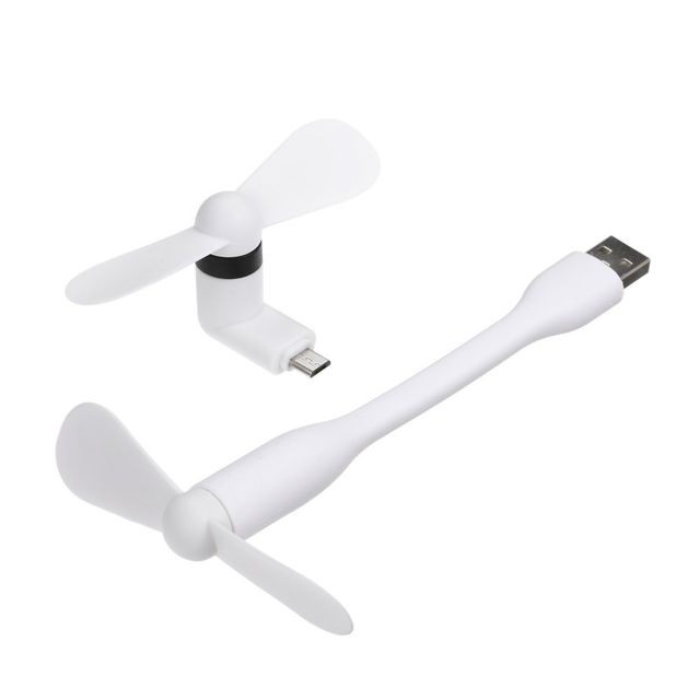marque generique - Mini Ventilateur Portable pour USB ,Téléphone Portable - 2 Pcs en Blanc marque generique  - Câble USB marque generique