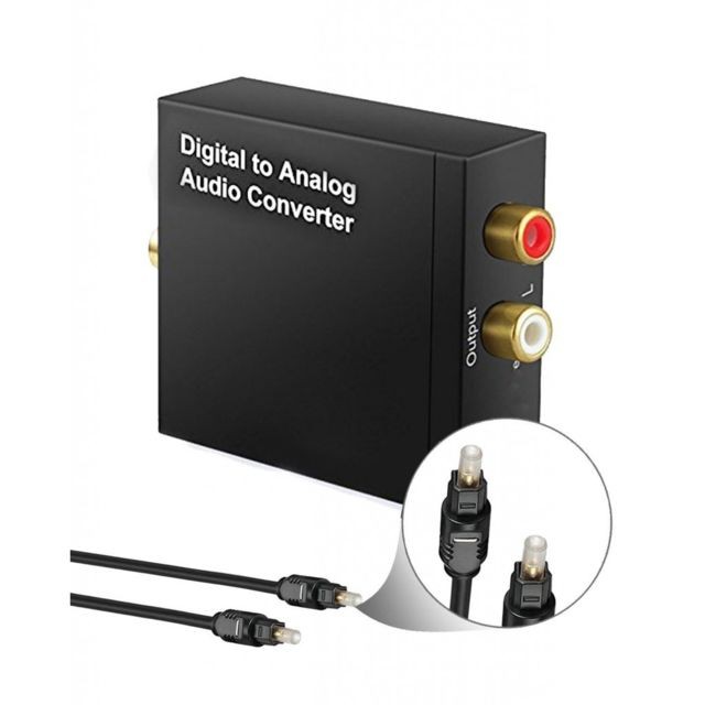 Alpexe - Alpexe Convertisseur Numérique-Analogique Audio Adaptateur DAC Toslink Coaxial Optique vers RCA L/R Audio Stéréo pour PS4 Blu-Ra - Câble Optique