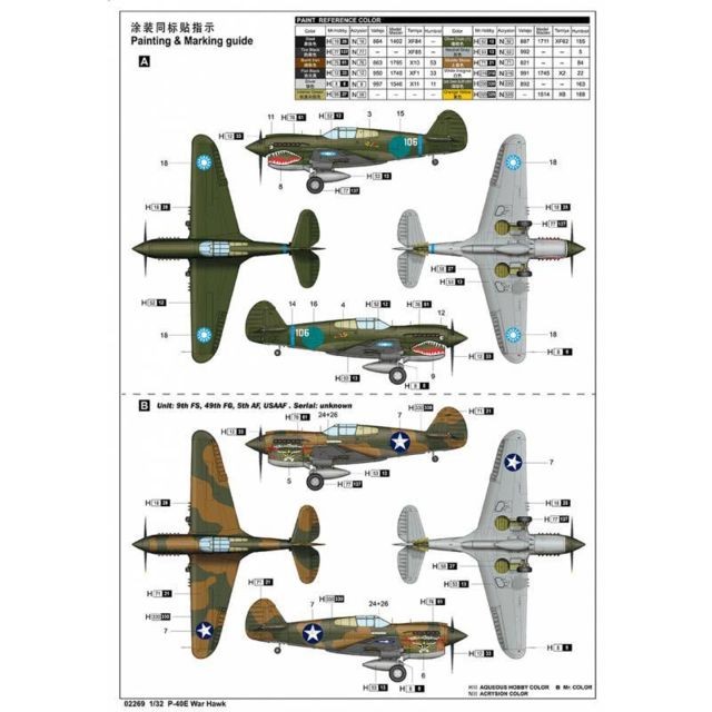 Avions Maquette Avion P-40e War Hawk