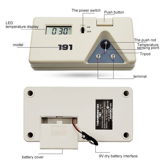 Accessoires de soudure Thermomètre à tête de fer à souder Testeur de température de station de soudage électrique