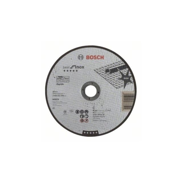 Bosch - BOSCH Disque a tronçonner a moyeu plat Best for Inox - Rapido diametre 180 x 1,6mm Bosch  - Accessoires ponçage