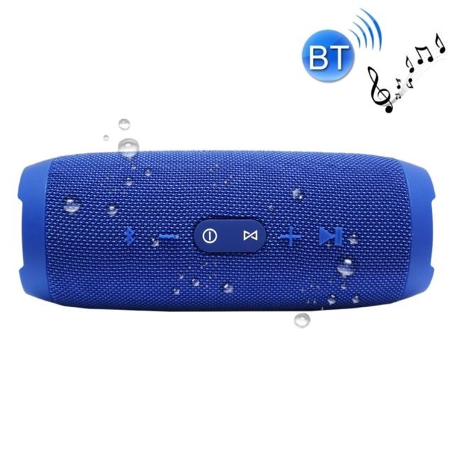 Enceintes Hifi Wewoo Enceinte Bluetooth étanche bleu Haut-Parleur Stéréo Imperméable à l'Eau, avec Micro Intégré, Appels Mains Libres et Carte TF & AUX IN & Power Bank, Distance Bluetooth: 10m