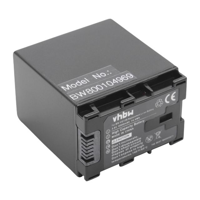 Vhbw - vhbw Li-Ion batterie 4000mAh (3.6V) pour appareil photo JVC GZ-E505BU, GZ-E565, GZ-EX210, GZ-EX210BU, GZ-EX215, GZ-EX250 comme BN-VG121, BN-VG121AC. Vhbw  - Batterie Photo & Video