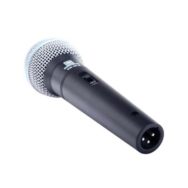 Micros chant Pronomic Vocal Microphone DM-58 -B avec starter set 5x micro avec trépied,  pince + câble XLR