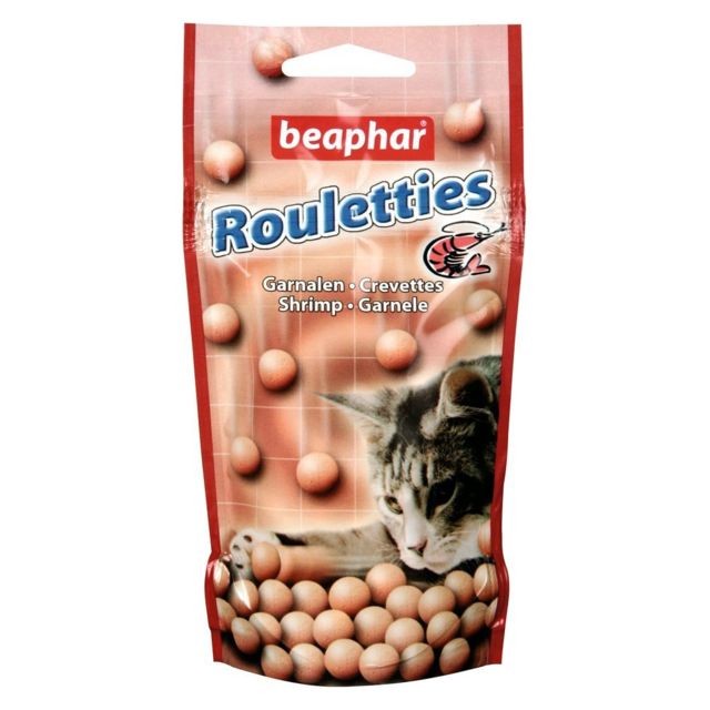 Beaphar - Friandise pour chat aux crevettes Rouletties - Friandise pour chat