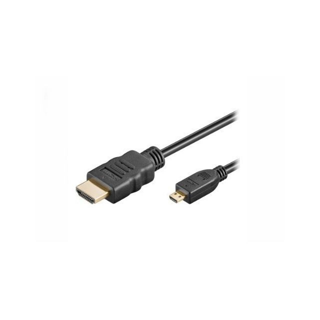 Cabling CABLING  Micro Câble HDMI vers HDMI avec Ethernet  v1.4  - plaqué or 24 ct Bouchons - Idéal pour connecter des périphériques audio HD en utilisant le nouveau Micro connecteur HDMI  comme un caméscope ou téléphone portable à un PC ou HD TV