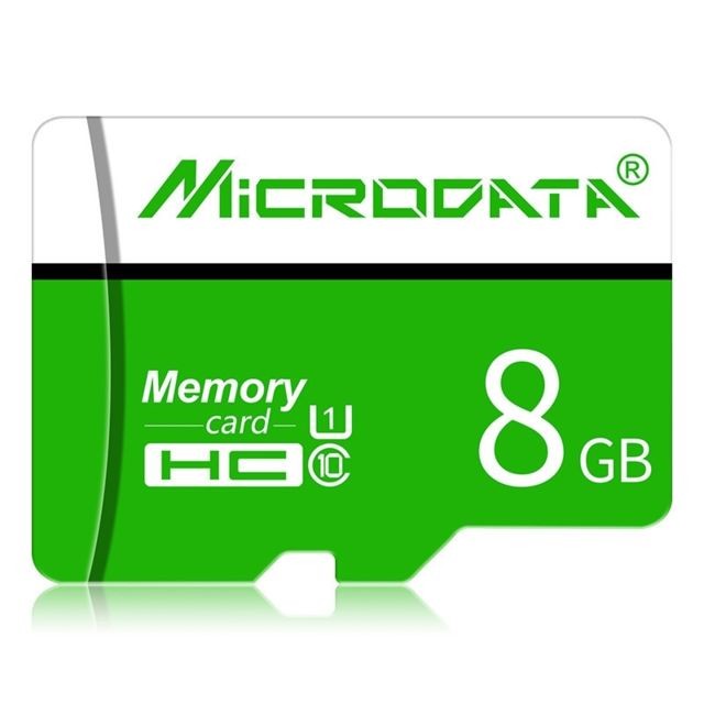 Wewoo - Carte Micro SD mémoire MICRODATA 8GB U1 verte et blanche TF SD - Carte Micro SD 8 go