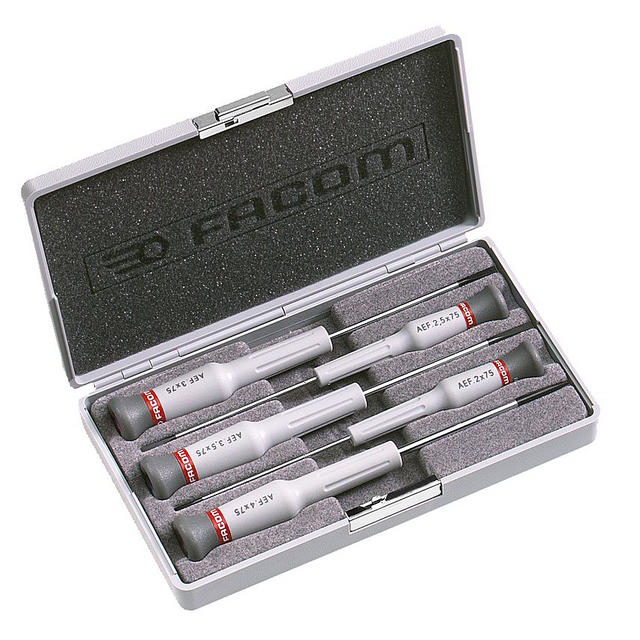 Facom - Coffret de 5 tournevis Micro-Tech Fente Facom AEF.J2 Facom  - Marchand Zoomici