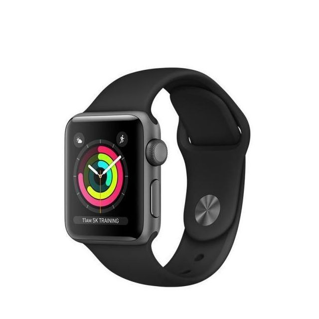 Apple - Watch Series 3 - GPS - 38 mm - Gris Sidéral / Bracelet Sport Noir Apple  - Apple Watch Gps + cellular