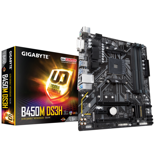 Gigabyte - AMD B450 DS3H - Micro-ATX - Carte mère AMD Micro-atx