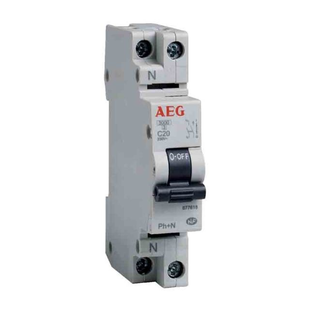 AEG - AEG - Disjoncteur phase+neutre - 16A - Interrupteurs différentiels