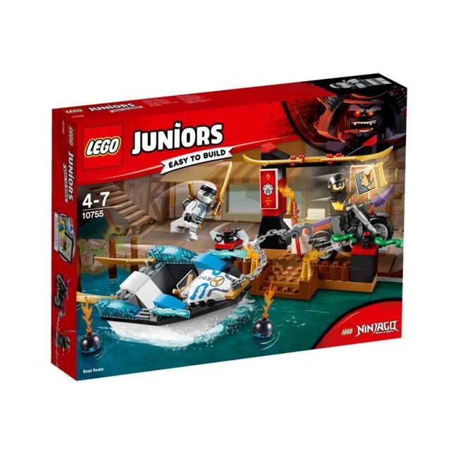 Lego - LEGO® Juniors NINJAGO - La poursuite en bateau de Zane - 10755 Lego  - LEGO Ninjago Briques Lego