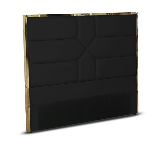 Meubler Design - Tête de lit design effet laiton Dalia - Noir tête de lit - 140 cm - Têtes de lit Design