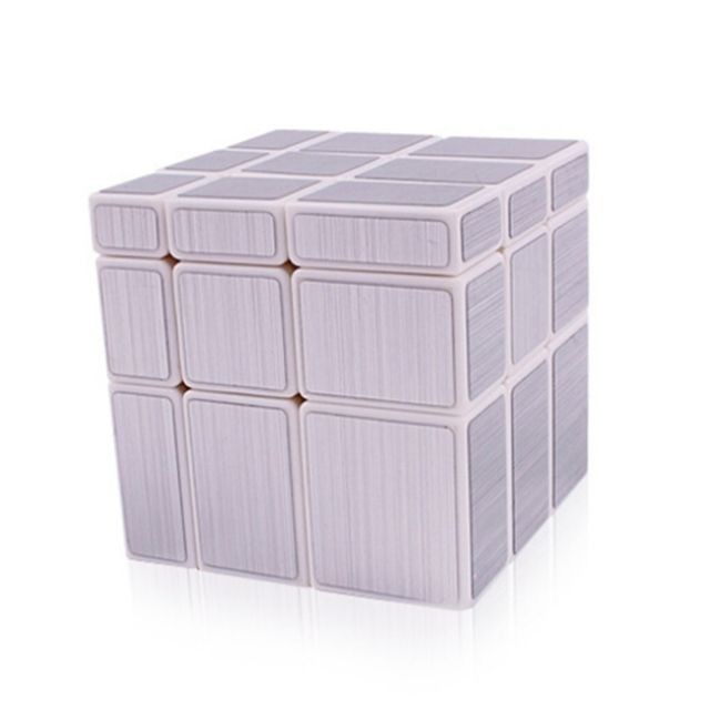 Jeux d'encastrement Wewoo Cube magique argent et blanc Zhisheng Glace Licorne 3e ordre Miroir Brossé Cerveau Vitesse Puzzle Magic +