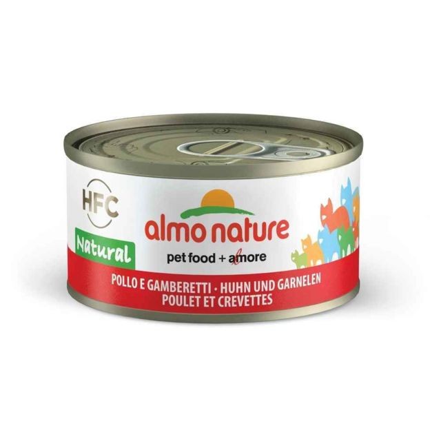 Almo Nature - Pâtée en Boîte HFC Natural Poulet et Crevettes pour Chat - Almo Nature - 70g Almo Nature  - Almo Nature