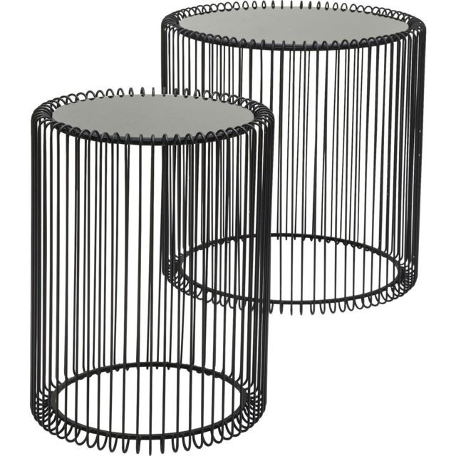 Karedesign - Tables d'appoint rondes Wire noires set de 2 Kare Design Karedesign  - Salon, salle à manger