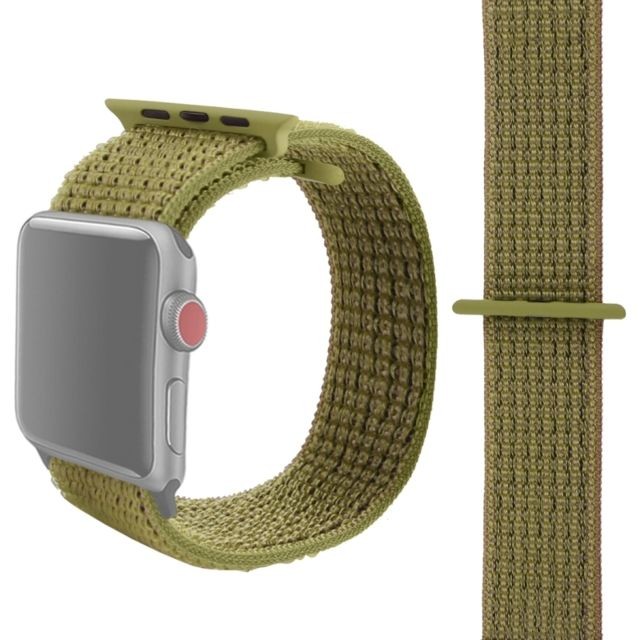 Wewoo - Bracelet de montre en nylon Simple Fashion pour Apple Watch Séries 4 & 3 & 2 & 1 38mm & 40mm, avec Magic Stick (Vert foncé) Wewoo  - Montre et bracelet connectés