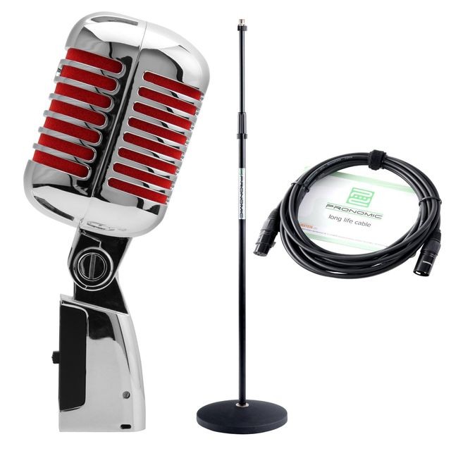 Pronomic - Pronomic DM-66R Elvis microphone dynamique rouge SET - Microphones Pronomic