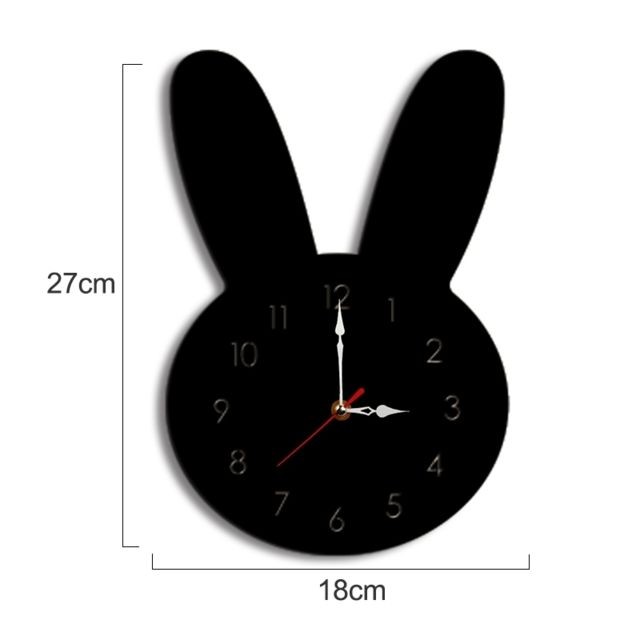 Wewoo Horloge murale décorative de salon avec Motif lapin noir
