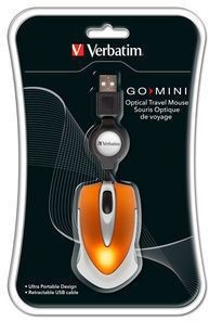 Verbatim - VERBATIM - Go Mini Optical Travel Mouse orange - Souris 8200 dpi